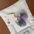 Elastico per capelli con fragola all'uncinetto viola per acconciature da bambina - Viola
