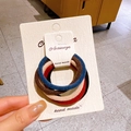 5-piece set of velvet bow hair ties in navy, burgundy, beige, brown, and black - Colored Hair Rings 2