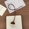 Handmade acorn shaped fabric pendant necklace with cord and brown corduroy detail - Acorn Shape