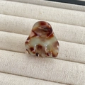 Chic tortoiseshell pattern acetate hair claw clip for elegant ponytail styling - Coffee Green