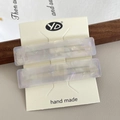 Set de dos pinzas para el cabello rectangulares en color lila mármol con tarjeta - Estilo de Patrón de Mármol / Púrpura