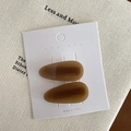 Handmade brown teardrop hair clips in tortoiseshell finish for women's daily styling - Khaki