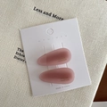 Set of two matte pink waterdrop hair clips on brand display card for women - Sakura Pink