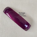 Barrette minimaliste en acétate violet foncé avec gravure dorée France Handmade - Violet foncé