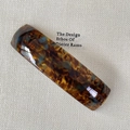 Minimalist tortoiseshell acetate spring clip with elegant blue and brown marble pattern - Blue Tortoiseshell