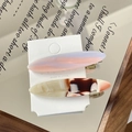 Elegant pair of acetate hair clips in pastel gradient and marble texture on display card - Pink Purple Gradient Set