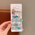 Set de 5 pinzas para el pelo serie océano con sirena y estrella de mar para niñas - Corazón Transparente