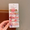 Lot de 5 jolies barrettes océan avec coquillages roses et étoiles de mer - Méduse