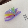Creative book-shaped hair claw clip in colorful pearlescent acetate for women - 5-Colorful Book