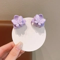 Zwei mini lila Schmetterlings-Haarklammern mit weißen dekorativen Mustern - Violetter Schmetterling