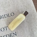 Elegant rectangular acetate hair clip in cream beige with artistic gold lettering - 7-Beige