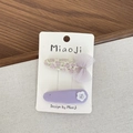 Barrettes à cheveux violettes pour filles avec motif floral, nœud en dentelle et bouton - Style Nœud en Dentelle