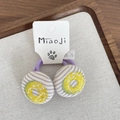 Barrettes à cheveux BB à fleurs roses pour filles, ensemble de deux accessoires en tissu doux - Élastique Jaune