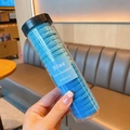 Set di elastici per capelli blu con motivo a onde in tubo trasparente per ragazze - Blu