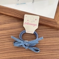 Élastique à cheveux en jean bleu marine avec pois blancs sur carte faite main - 11-élastique À Cheveux Bleu Foncé