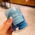 Set de gomas elásticas azules para el pelo en tarro con textura tejida para niñas - Azul