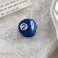 Blue number 2 billiard style acetic acid hair clip with a glossy polished finish - No.2 Ball Style (X1205) / Blue