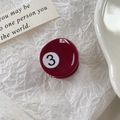 Mini deep red billiard ball hair clip with number 3 design for bangs and styling - No.3 Ball Style (X1205) / Red