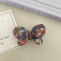 Elegante vlinder haarklem met kleurrijke acetaat marmeren textuur en kristallen - Starry Sky Blue
