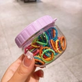 Colorful hair bands set in transparent jar with purple lid for kids and girls - Vivid Colors