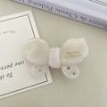 White butterfly hair clip with pearl texture and rhinestones in French vintage style - Pearl White