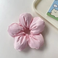 Eleganter übergroßer hellrosa Satin-Blumen-Haargummi für Pferdeschwanz und Dutt - Rosa