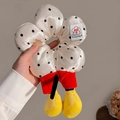 Polka-Dot-Haargummi mit kreativen Plüschelementen für stilvolle Pferdeschwänze - 4# Schwarz Gepunktet