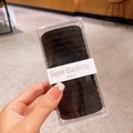 Set of 20 high elasticity black hair ties neatly packed in a clear rectangular box - Black