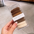 Braune Erdtöne dicke elastische Haargummis im Set in einer Box mit hoher Elastizität - Popcorn-Mix Kaffee Textur (X1250)