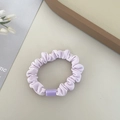 Elastic lavender scrunchie hair tie with a purple square buckle decoration - Purple Hair Tie
