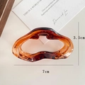 Pince à cheveux minimaliste en résine PC ambrée avec design ajouré en forme d'onde - 5-ambre