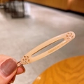 Elegante fermaglio per capelli beige con strass ambrati e scritte dorate di lusso - Albicocca