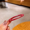 Fermaglio per capelli a fiore bordeaux con cristalli e scritta dorata elegante - Rosso