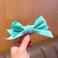 Pince à cheveux nœud 3D vert menthe en tissu pour femme avec design en mousseline multicouche - 1-Vert Menthe