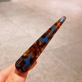 Handmade brown acetate hair clip with tortoise shell pattern and elegant polished finish - Blue Brown