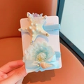 Blue ocean theme hair clip set with starfish and shell accents for girls - 1-blue Flower Starfish