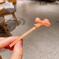 Eleganter pfirsichfarbener Acetat-Haarclip mit goldener Barrette La France Aufschrift - Pfirsichrosa