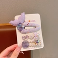 Cute purple mermaid hair clips set with glitter, shells, and pearls for girls - Purple Mermaid Style