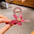 Pince à cheveux lilas translucide avec une fleur rose et un ressort doré robuste - Clip Violet Avec Fleur Rose