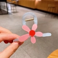 Pince à cheveux mate bleu clair avec motif de tournesol rose pour coiffures élégantes - Clip Bleu Avec Fleur Rose