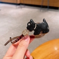 Elegante fermaglio in acetato nero a forma di cane Scottie con dettagli in strass - Nero