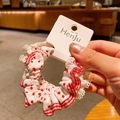 Haarelastiekje met polkadots met rode randen en witte kantdetails voor dames - Wijnrood Polka Dot Scrunchie