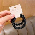 Juego de dos gomas de pelo negras de felpa con textura y tejido de toalla de alta elasticidad - Negro Alta Elasticidad (X1344) / Negro