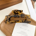 Pince à cheveux carrée en acétate avec motif écaille de tortue pour style élégant - Écaille de Tortue Foncée