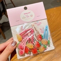 Lot de jolies barrettes à cheveux aux fruits en gelée pour filles, fraises et ananas - 4-Pince BB Fraise