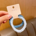 Coleteros de felpa suave en azul y azul claro con textura de tejido boucle rizado - Azul Alta Elasticidad (X1344) / Serie Azul