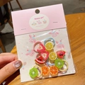 Set di elastici per capelli Bobbie Girl per bambini con graziosi ciondoli in resina - 8-Elastico Anguria