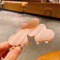 Pince à cheveux rose en acétate en forme de cœur avec texture marbrée élégante - Rose Fille