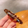 Barrette à cheveux élégante en acrylique avec motif écaille de tortue classique - Café Brun