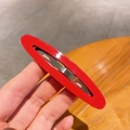 Barrette BB ajourée en métal rouge vif avec finition brillante pour les franges - Rouge